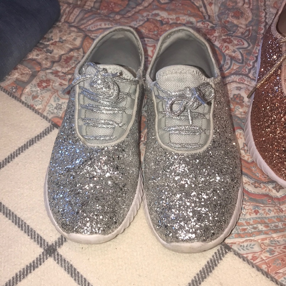 Silver sparkle shoes